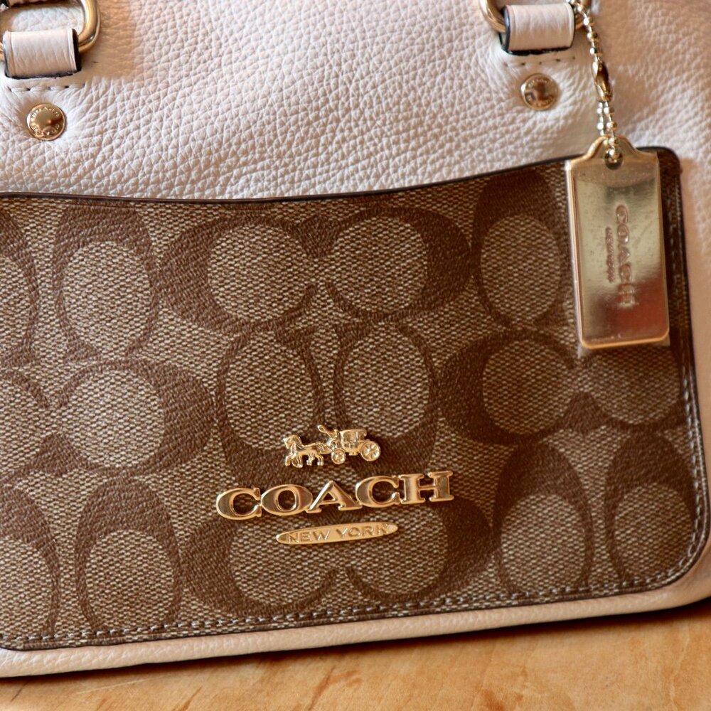 Coach Signature Exotic Mix Mini Emma Satchel EUC - Picture 6 of 11